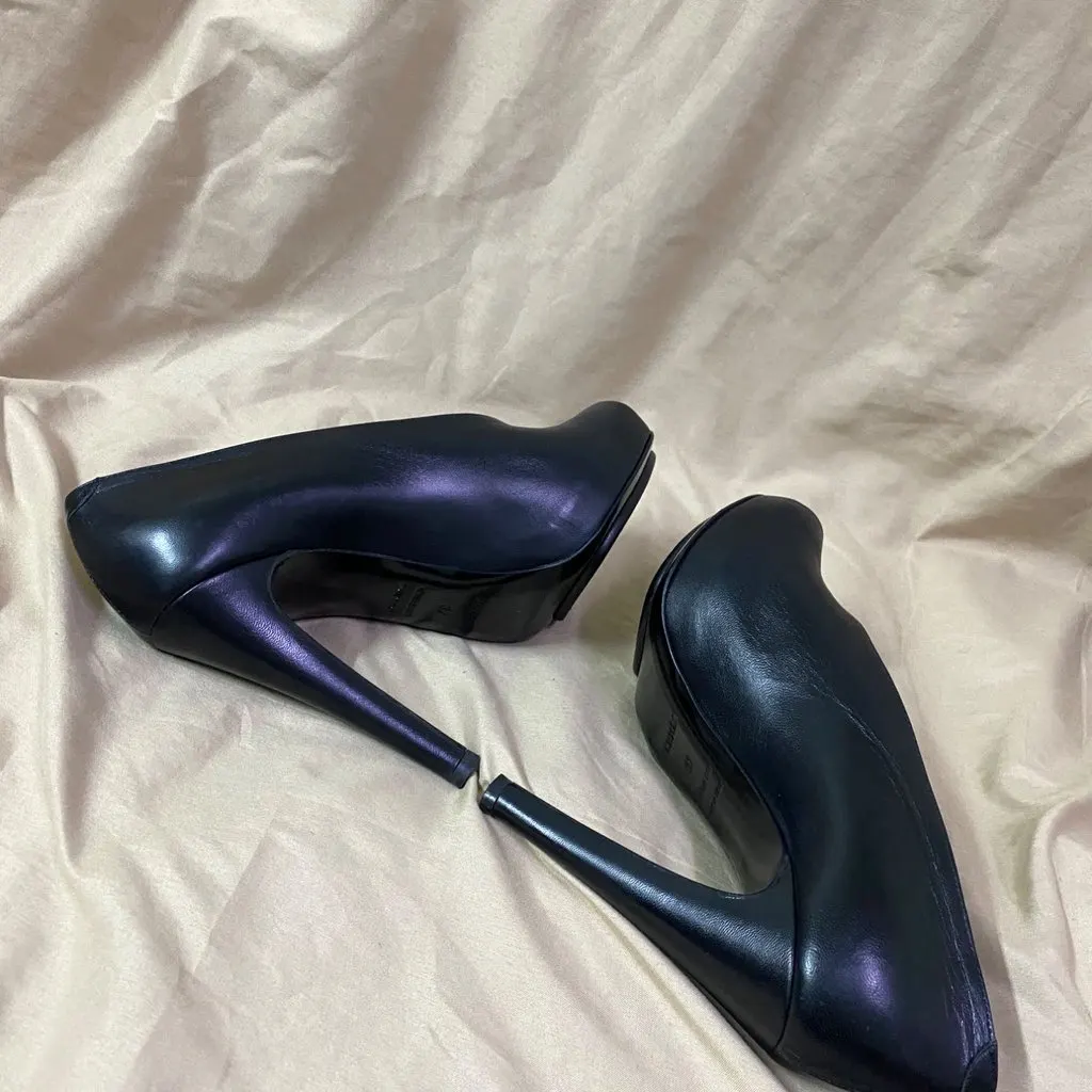 Hermès Hermes Florida Size 37 Black Leather Peep Toe Pumps Black Very good - Model View