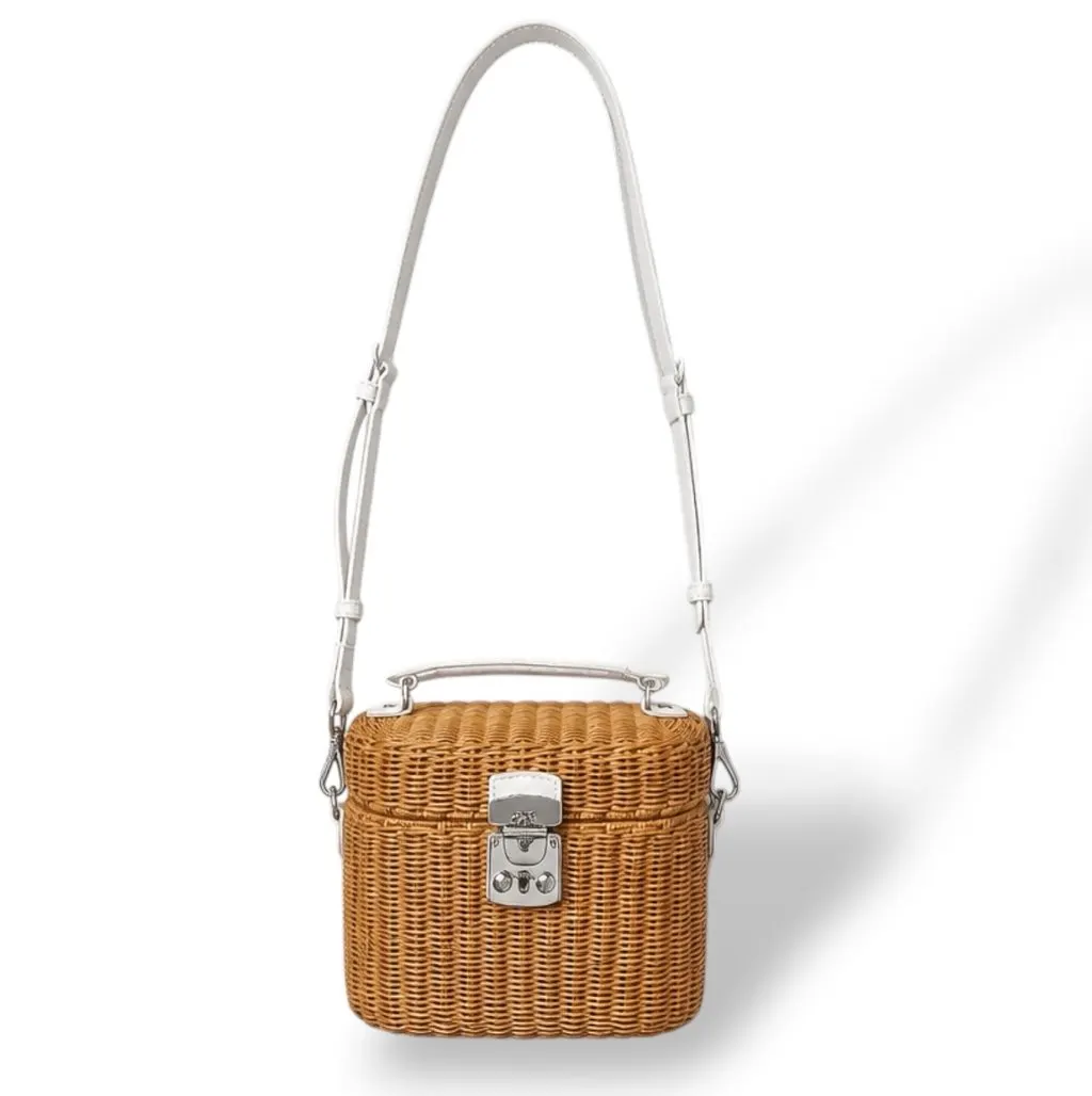 Miu Miu Miu Miu Wicker Shlouder Bag Beige Never worn, with tag - Box View