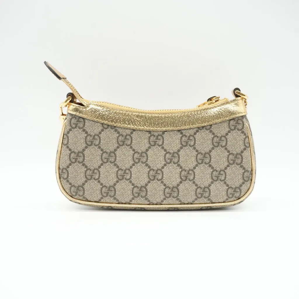Gucci Ophidia Mini Bag Bicolor Beige Canvas Very good - Back View