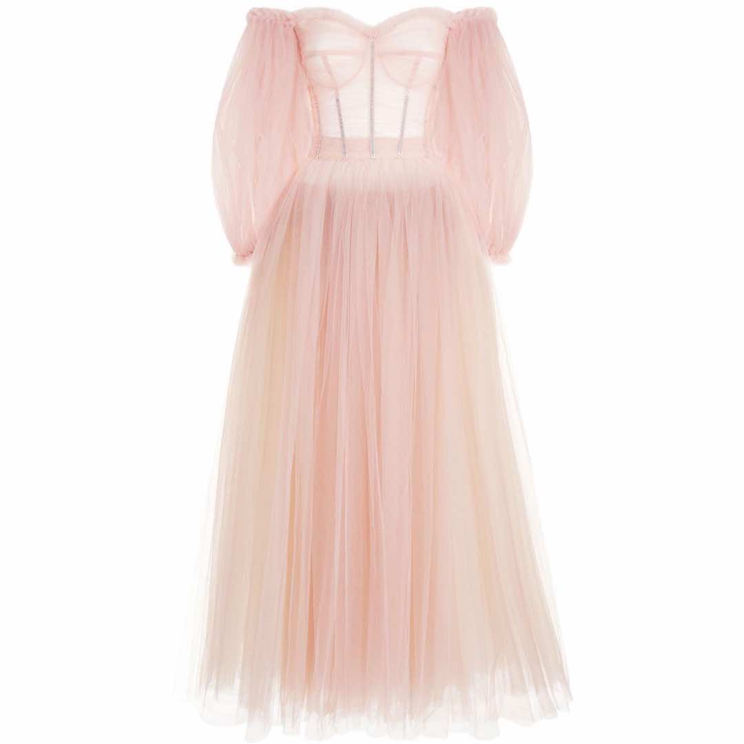 Dolce & Gabbana Corset Off Shoulder Gown