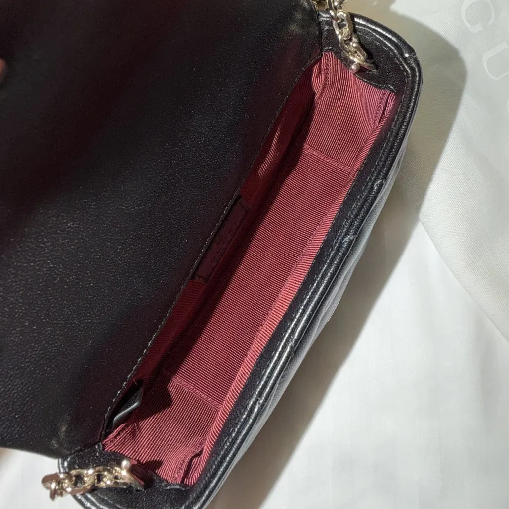 Gucci GG Marmont Black Leather Never worn - Model View