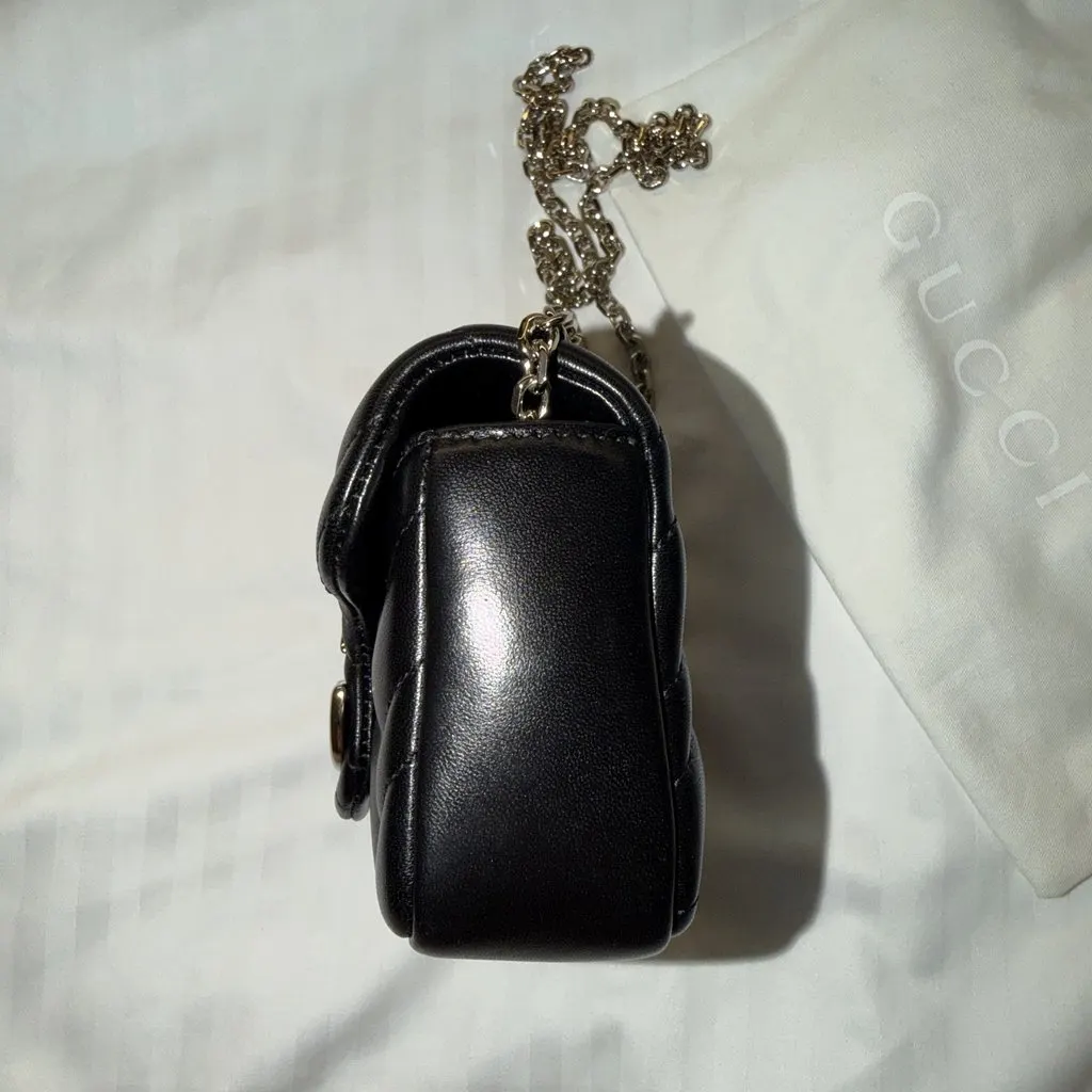 Gucci GG Marmont Black Leather Never worn - Box View