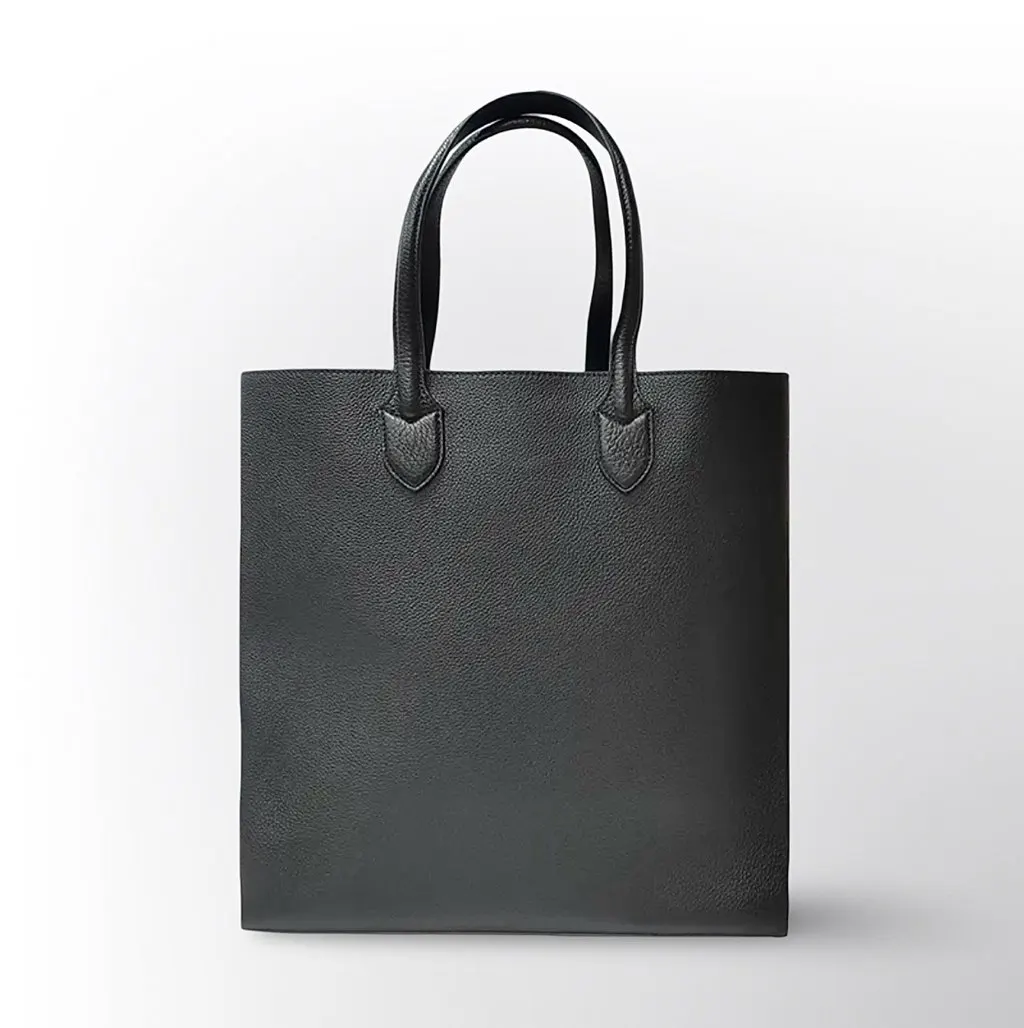 Burberry Burberry Tote Bag Kane Logo Black Leather Never worn, with tag - Back View