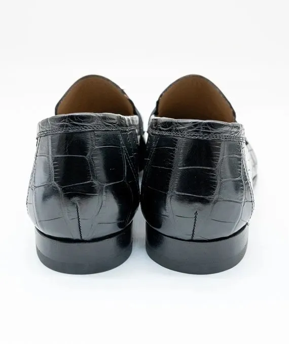 Hermès Size 42 Black Crocodile Leather Shoes Black Leather Never worn - Inside View