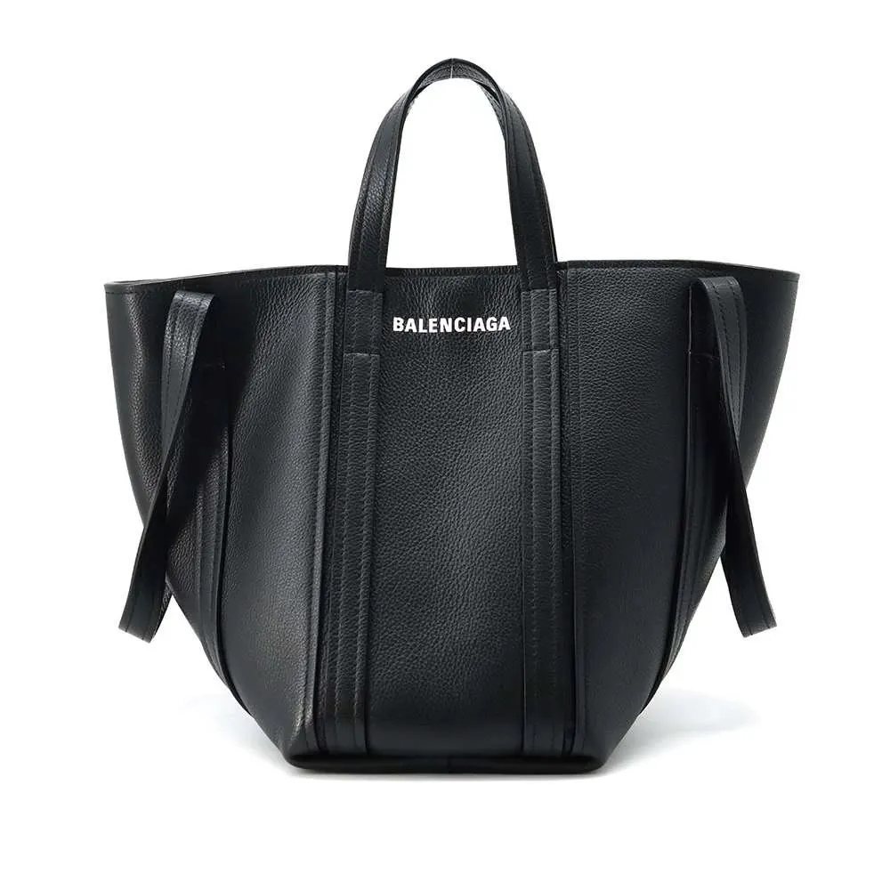 Balenciaga Black Leather Everyday Small Tote Bag Black Leather Very good - Front View