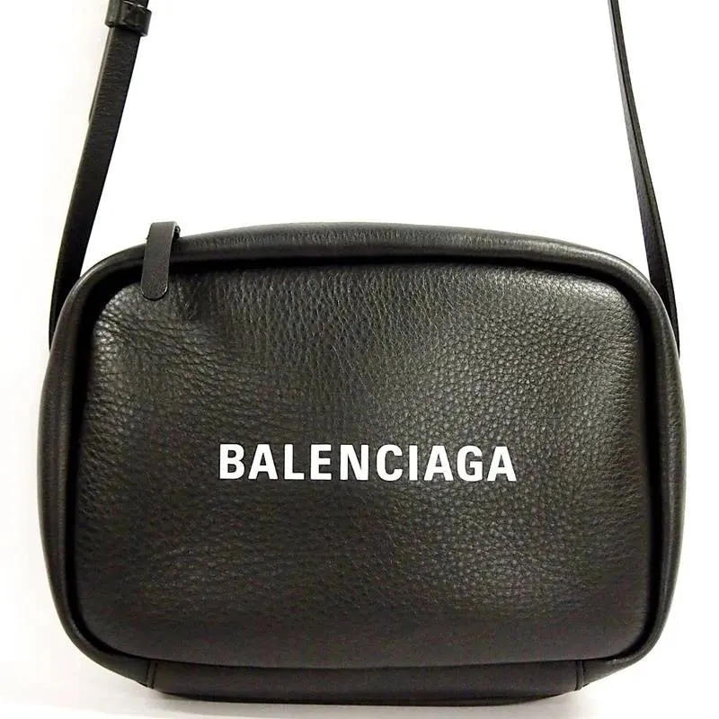 Balenciaga Size S Black Calfskin Leather logo Everyday Camera Bag Black Leather Very good - Back View