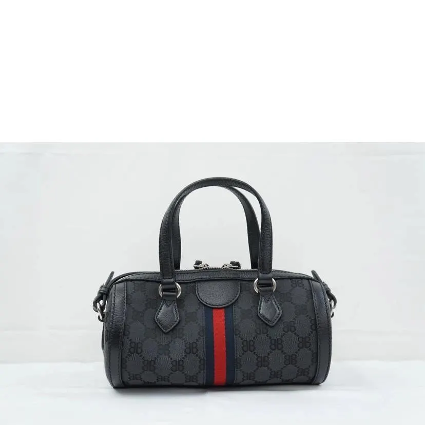 Balenciaga Gucci Black Canvas and Leather The Hacker Project Boston Bag Black Canvas Very good - Back View