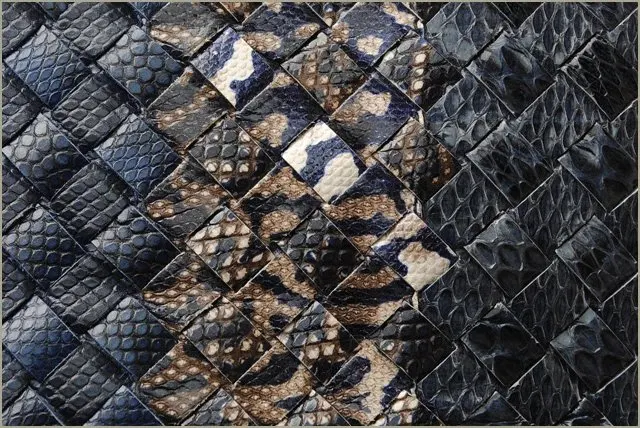 Bottega Veneta Grey/Navy Blue Intrecciato Snakeskin Olimpia Shoulder Bag Grey Leather Very good - Box View