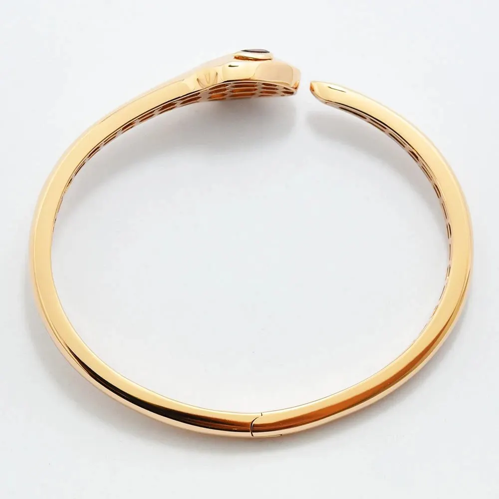 Bvlgari Bangle Snake Diamond Tourmaline K18PG 750 MultiColor Gold Very good - Back View
