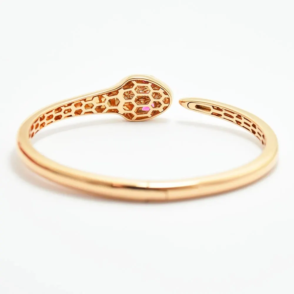 Bvlgari Bangle Snake Diamond Tourmaline K18PG 750 MultiColor Gold Very good - Inside View