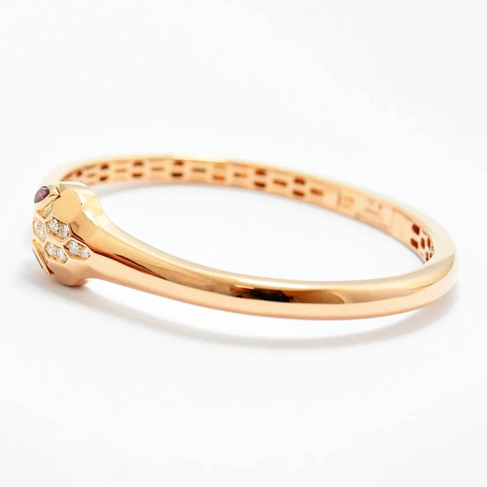 Bvlgari Bangle Snake Diamond Tourmaline K18PG 750 MultiColor Gold Very good - Model View