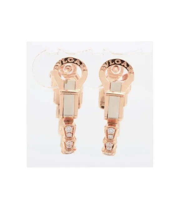 Bvlgari Serpenti Viper Diamond Earrings In Rose Gold Gold Gold Good - Inside View