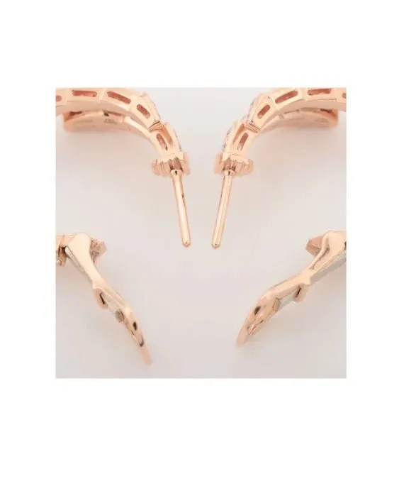 Bvlgari Serpenti Viper Diamond Earrings In Rose Gold Gold Gold Good - Model View