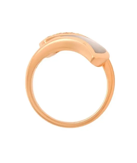 Bvlgari Size 12.5 Diva Dream Diamond and Mother-of-Pearl Ring In 18k Rose Gold Gold Gold Very good - Inside View