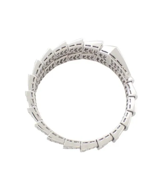Bvlgari Size 14 Serpenti Viper Diamond Bracelet In 18k White Gold White Gold Very good - Inside View