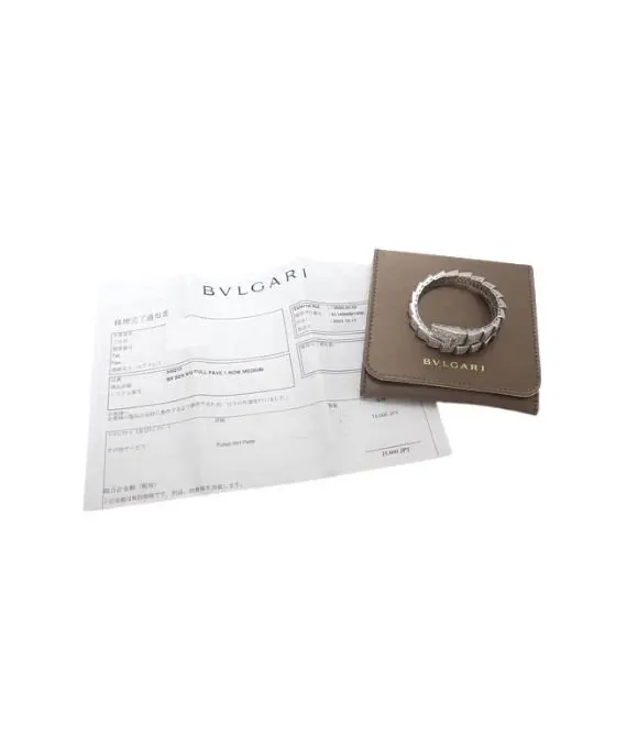 Bvlgari Size 14 Serpenti Viper Diamond Bracelet In 18k White Gold White Gold Very good - Box View