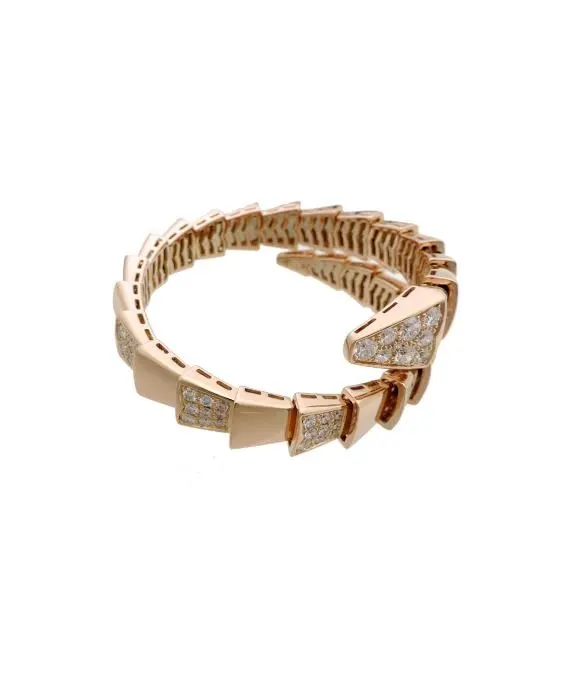 Bvlgari Size 21.9 Serpenti Viper Diamond Bracelet In Rose Gold Gold Gold Very good - Inside View