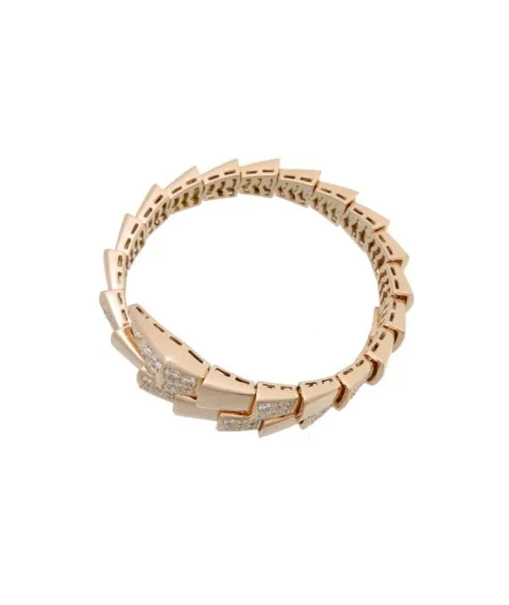 Bvlgari Size 21.9 Serpenti Viper Diamond Bracelet In Rose Gold Gold Gold Very good - Box View