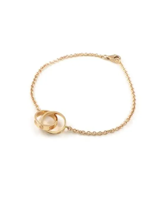 Cartier Baby Love Circle Link Bracelet In 18k Pink Gold Pink Gold Very good - Front View