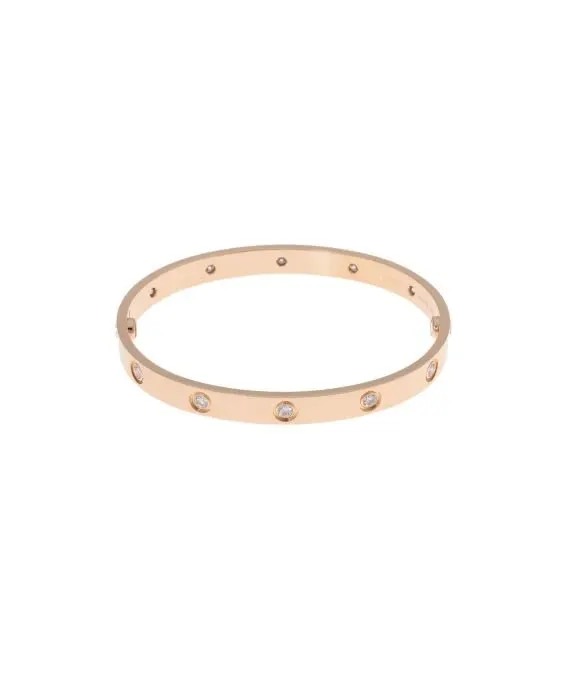 Cartier Diamond Encrusted Size 18 Love Bracelet in 18k Yellow Gold Yellow Gold Very good - Back View
