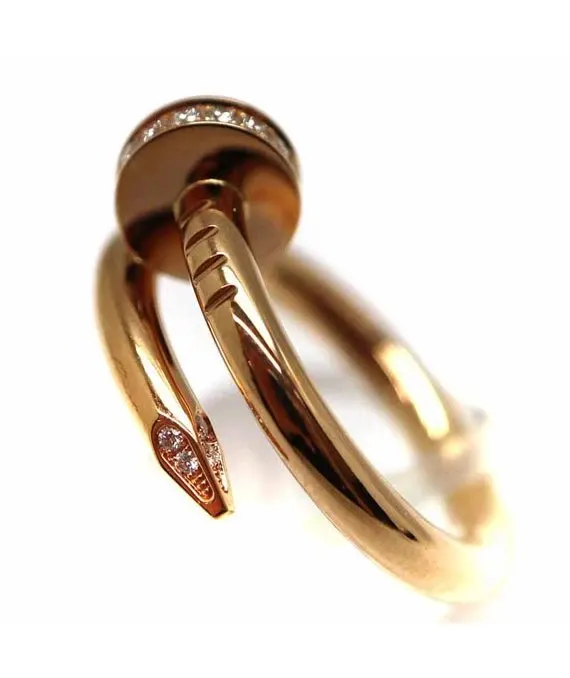 Cartier Juste Un Clou ring K18PG Rose Gold Diamond Ring Gold Gold Very good - Front View