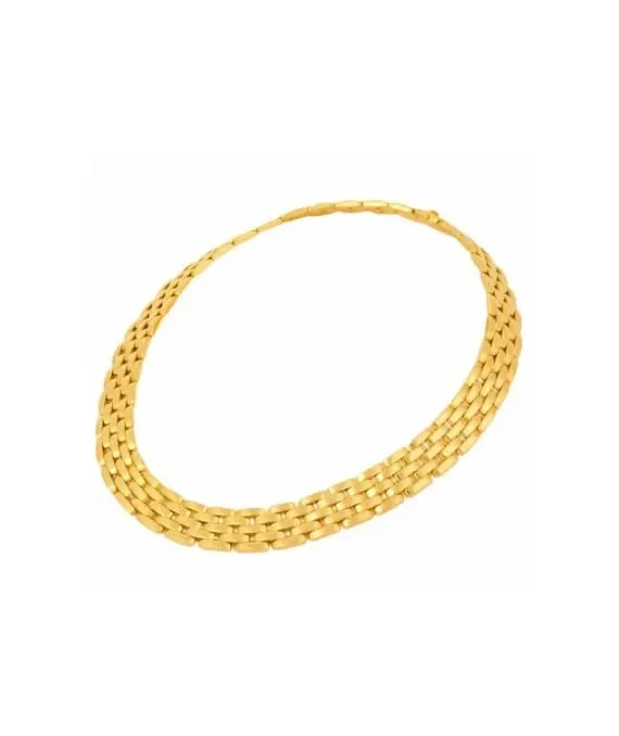 Cartier Mailon Panthere 5 Row Necklace In 18k Yellow Gold Yellow Gold Very good - Front View