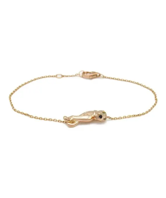 Cartier Panther Tsavorite Garnet / Onyx Bracelet in 18k Rose Gold Gold Gold Very good - Front View