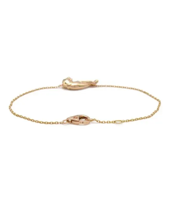 Cartier Panther Tsavorite Garnet / Onyx Bracelet in 18k Rose Gold Gold Gold Very good - Back View