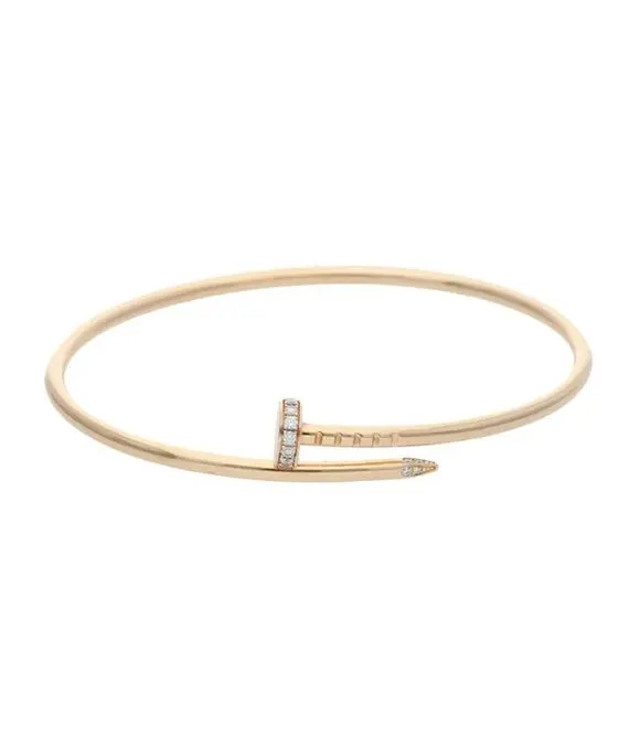 Cartier size 17 Juste Un Clou Bracelet SM Dia K18PG Pave Diamond Small Bracelet MultiColor Good - Front View