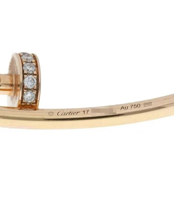 Cartier size 17 Juste Un Clou Bracelet SM Dia K18PG Pave Diamond Small Bracelet MultiColor Good - Inside View
