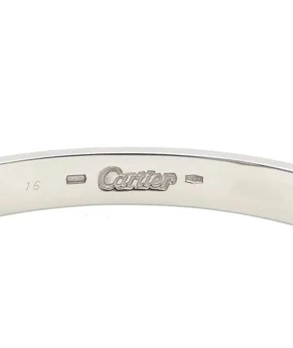 Cartier White Gold Love Bracelet K18WG Size 16 With Driver White Gold Very good - Back View