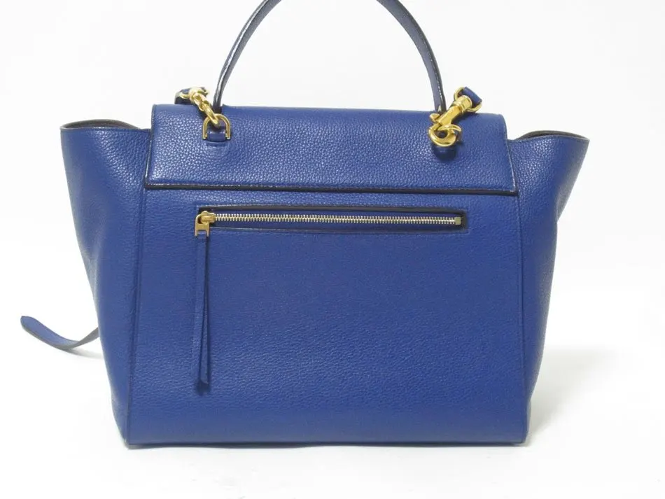 Celine Blue Leather Mini Belt Top Handle Bag Blue Leather Very good - Back View