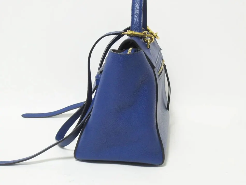 Celine Blue Leather Mini Belt Top Handle Bag Blue Leather Very good - Inside View