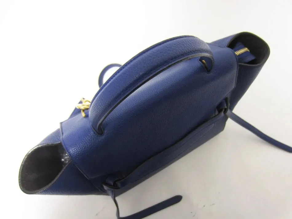 Celine Blue Leather Mini Belt Top Handle Bag Blue Leather Very good - Box View