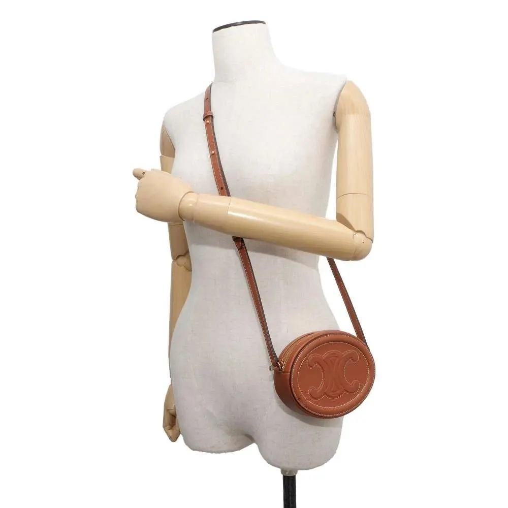 Celine Brown Leather Oval Pulse Crossbody Bag Brown Leather Very good - Model View