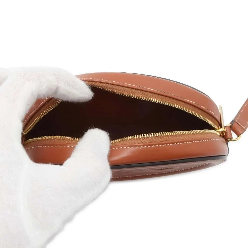 Celine Brown Leather Oval Pulse Crossbody Bag Brown Leather Very good - Box View