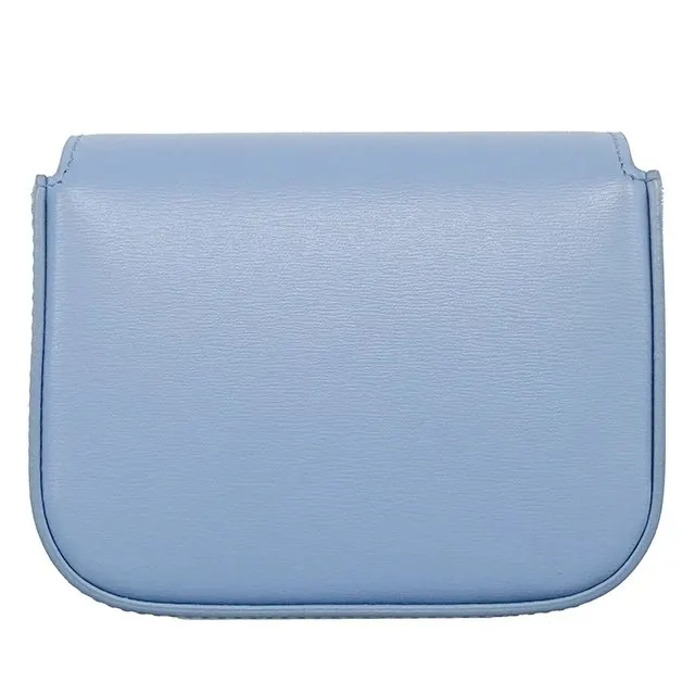 Celine Mini Triomphe Shiny Calfskin Celeste Light Blue Shoulder Bag Blue Leather Good - Inside View