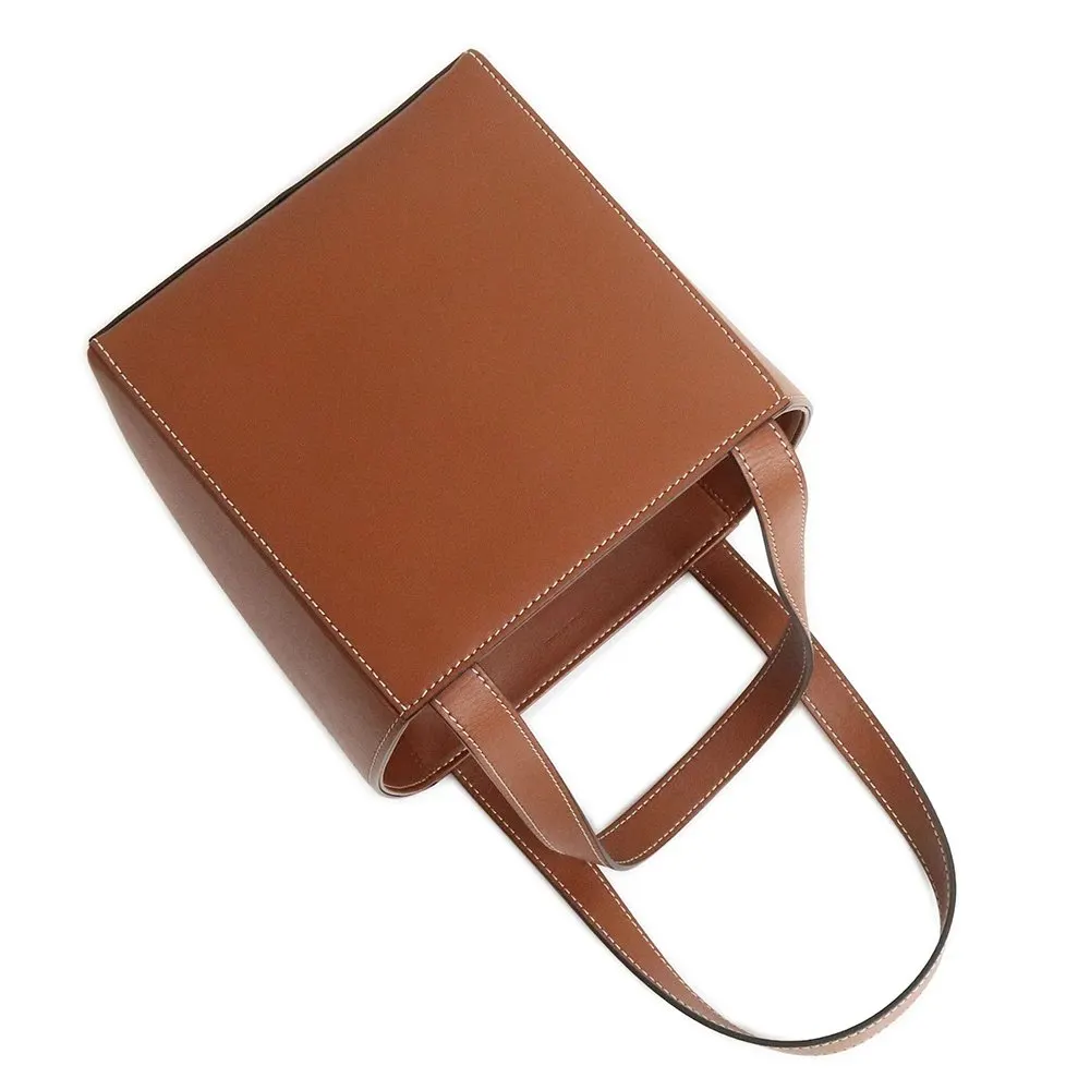 Celine Tan Brown Calfskin Leather Triomphe Cube Handbag with Pouch Brown Leather Very good - Box View