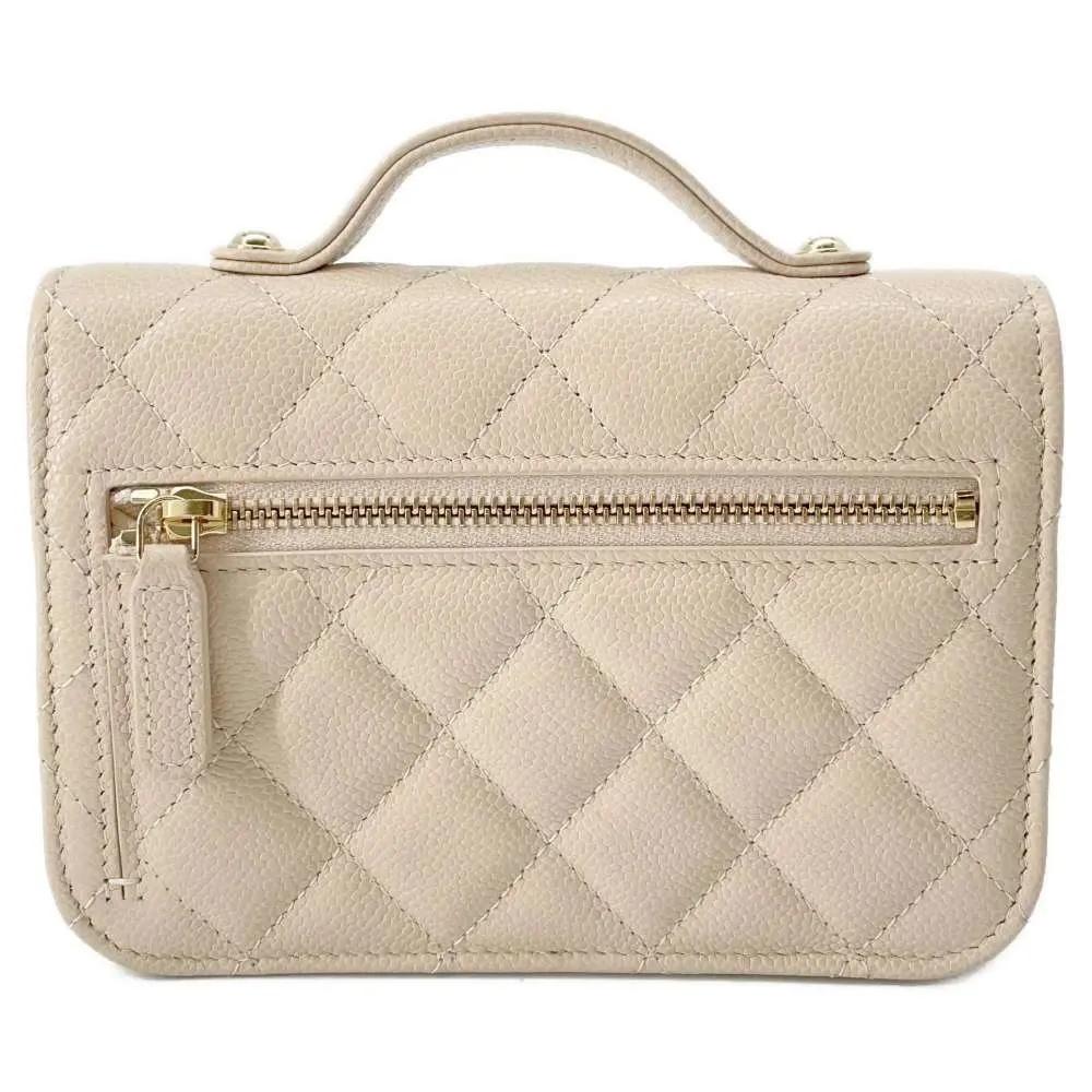 Chanel Beige Caviar Leather Business Affinity Flap Bag Beige Leather Very good - Inside View