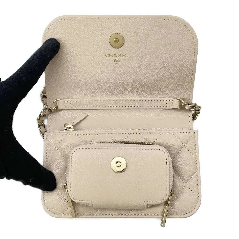 Chanel Beige Caviar Leather Business Affinity Flap Bag Beige Leather Very good - Box View