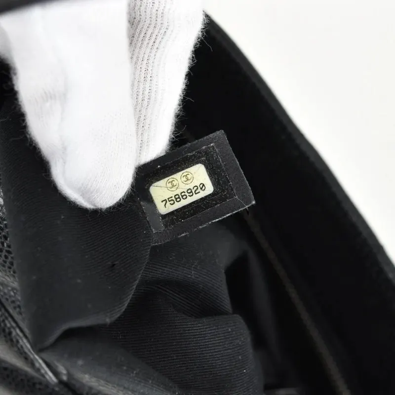 Chanel Black Caviar Medallion Tote Bag Black Leather Very good - Inside View