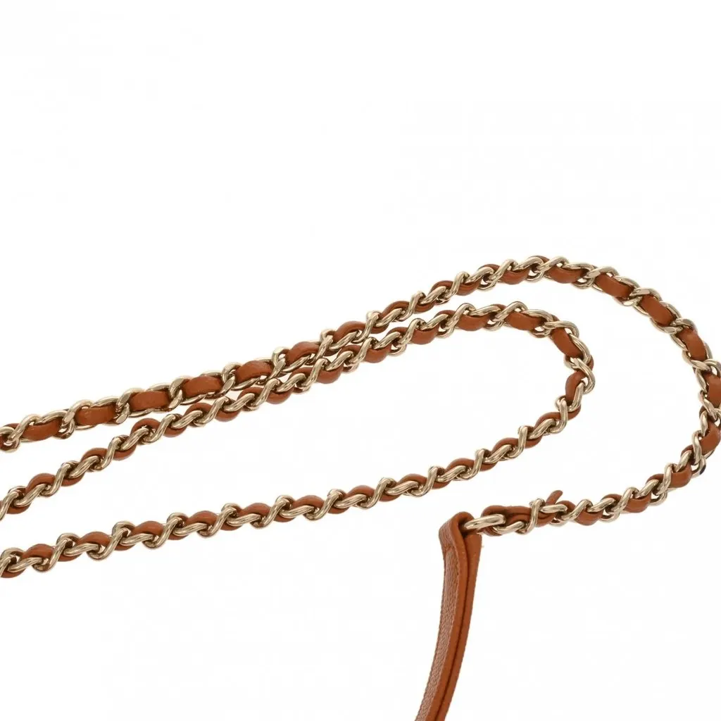 Chanel Caramel Brown Calfskin Leather Small Top Handle Bag Brown Leather Very good - Model View