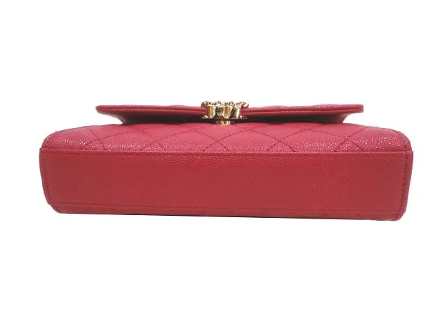 Chanel Dark Pink Caviar Leather Vanity Handle Bag Pink Leather Never worn - Inside View