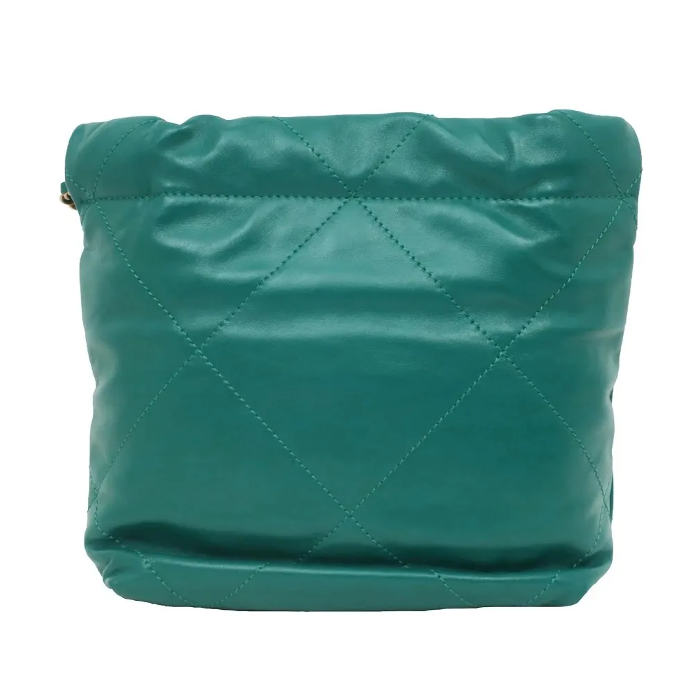 Chanel Green Calfskin Leather Mini 22 Hobo Bag Green Leather Very good - Back View