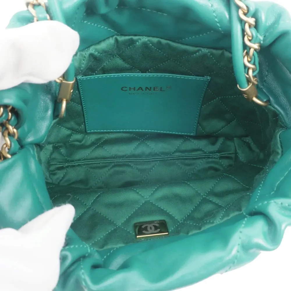 Chanel Green Calfskin Leather Mini 22 Hobo Bag Green Leather Very good - Box View