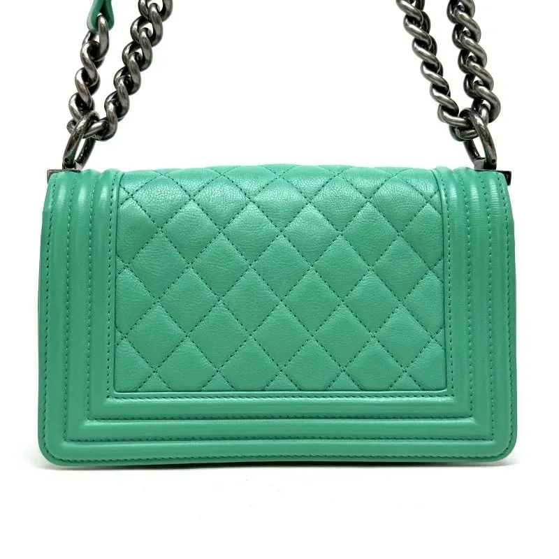 Chanel Green Caviar Leather Small Boy Bag Green Leather Very good - Box View