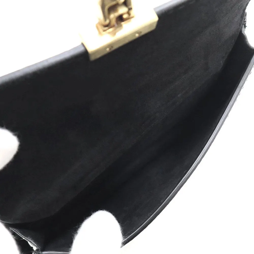 Dior Black Calfskin Leather Addict Clutch Bag Black Leather Very good - Back View