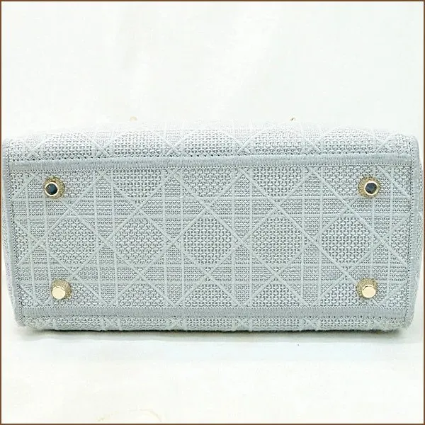 Dior Gray Color Cannage Canvas Medium Lady D- Lite Bag Grey Canvas Very good - Inside View