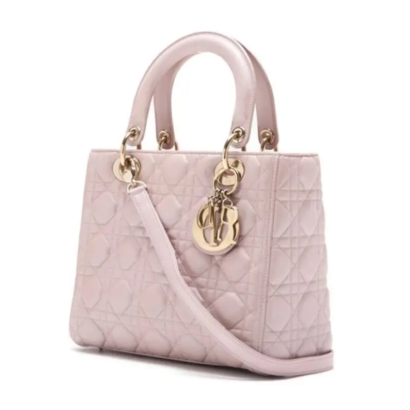 Dior Medium Pink Cannage Lambskin Pink Leather Very good - Back View
