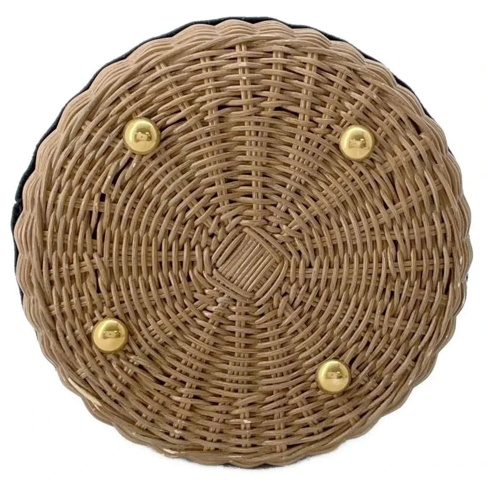 Dior Oblique Wicker Rattan Canvas Shoulder Basket Bag MultiColor Canvas Very good - Inside View